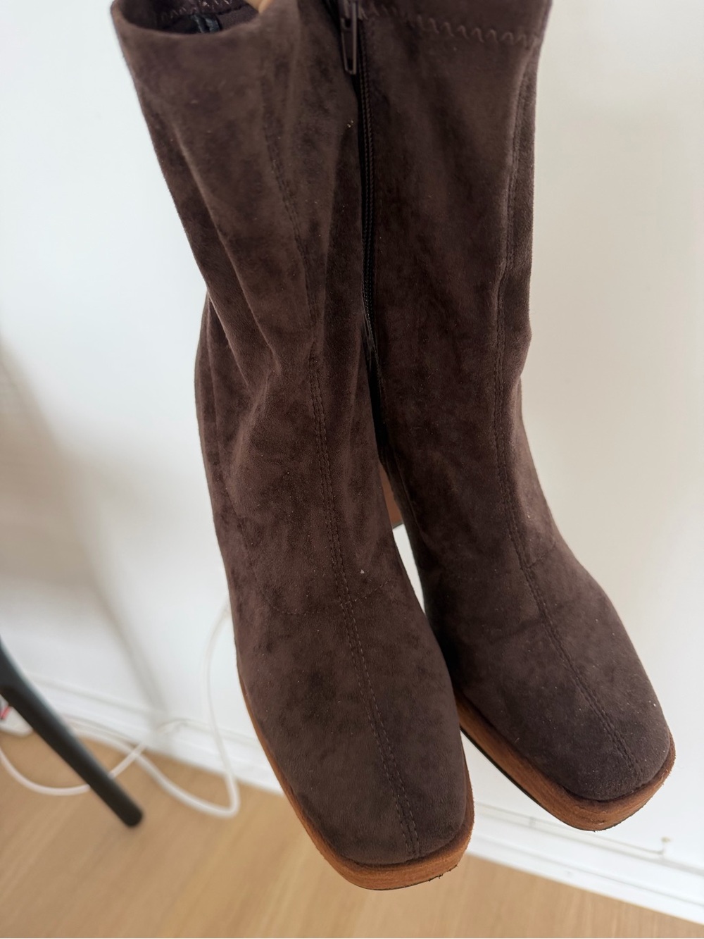 NASTYGAL Women’s Brown Suede Block Heel Boots - Picture 2 of 4